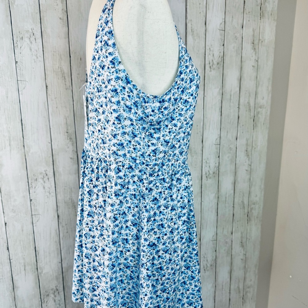 H&M Divided Blue Floral Sleeveless Dress – Size 8 - Picture 7 of 11